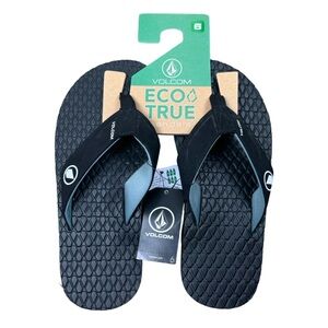 Volcom Black Eco Recliner 2 Flip Flops Mens Size 6